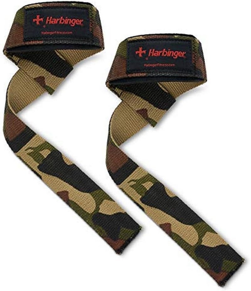 Harbinger Padded Cotton Lift Straps - Soft, Supportive Neotek Wrist Pads - 21.5" Length, 1.5" Width - Reinforced Edges & Heavy-duty Stitching - Cushions Wrists for Lifting Support - Image 1
